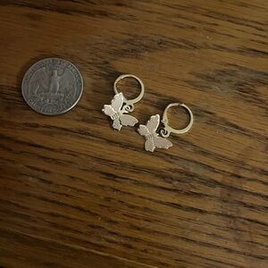 Charming Gold Bee Hoop Earrings